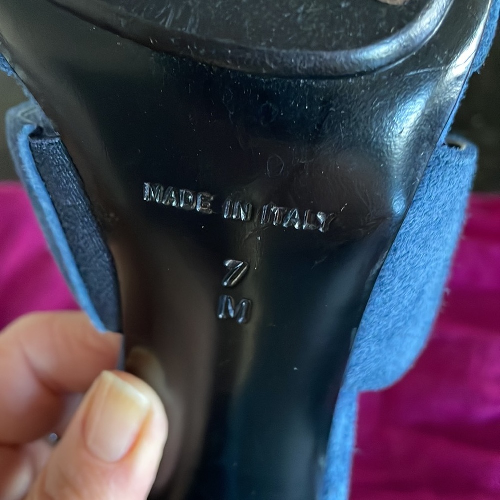 DVF Blue suede stiletto. 7 M. Made in Italy. - Picture 10 of 11